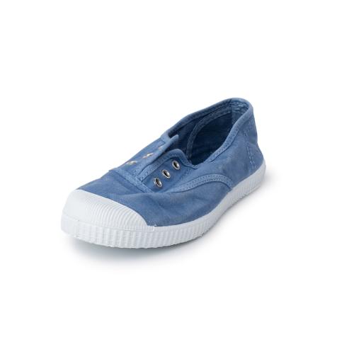 Worn Effect Canvas Trainers Without Laces
