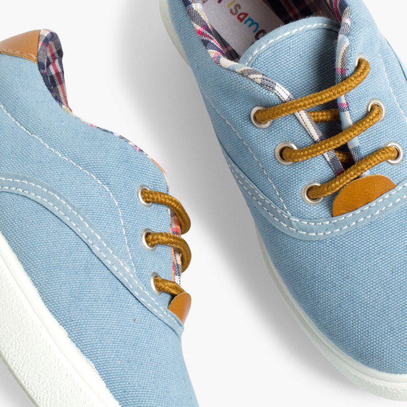 Contrast Lace Up Canvas Trainers Pisamonas